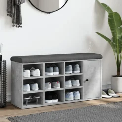 Bankjes*vidaXL Schoenenbank 102x32x50 cm bewerkt hout Betongrijs