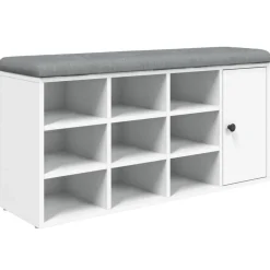 Bankjes*vidaXL Schoenenbank 102x32x50 cm bewerkt hout Wit
