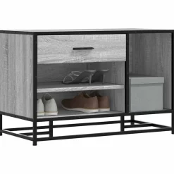 Bankjes*vidaXL Schoenenbank 80x40x53,5 cm bewerkt hout en metaal Grijs sonoma