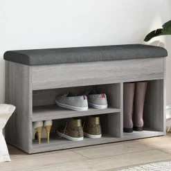 Bankjes*vidaXL Schoenenbank 82x32x45,5 cm bewerkt hout Grijs sonoma