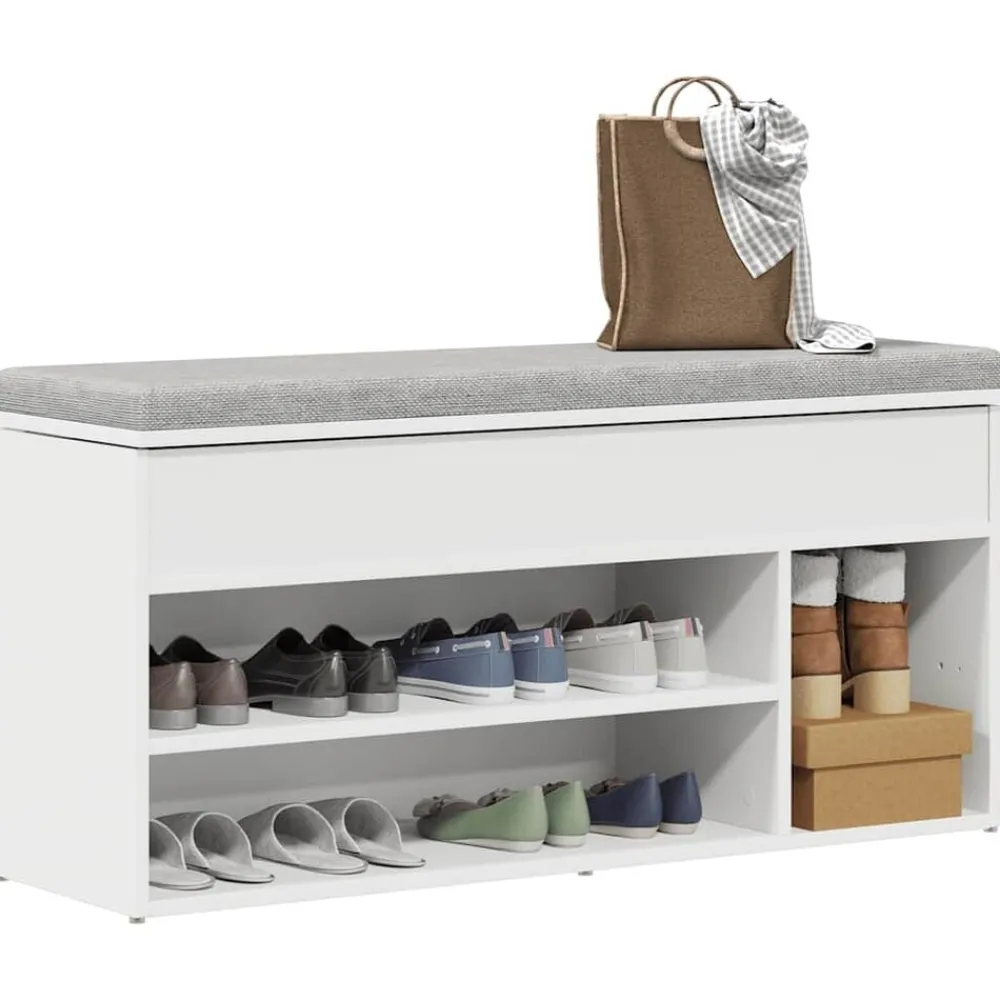 Huishoudelijke Benodigdheden*vidaXL Schoenenbank 102x30,5x45 cm bewerkt hout Wit