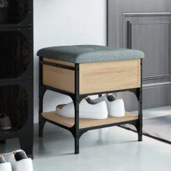 Schoenenbank 42x42x45 cm bewerkt hout kleurig>vidaXL Best
