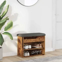 Bankjes*vidaXL Schoenenbank 62x32x50 cm bewerkt hout kleurig Oud hout
