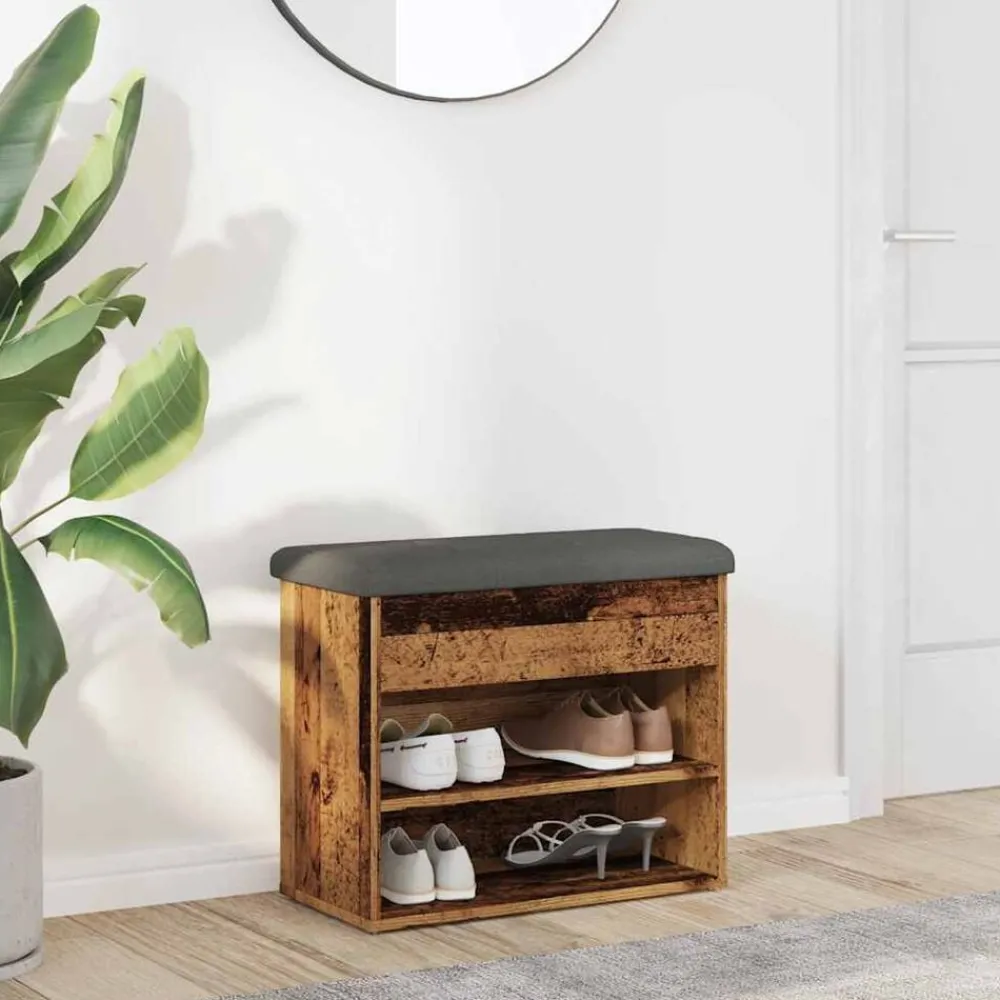 Bankjes*vidaXL Schoenenbank 62x32x50 cm bewerkt hout kleurig Oud hout