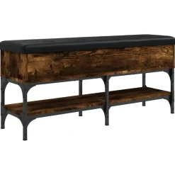 Bankjes*vidaXL Schoenenbank 102x32x45 cm bewerkt hout kleurig Gerookt eiken