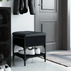 Bankjes*vidaXL Schoenenbank 42x42x45 cm bewerkt hout Zwart