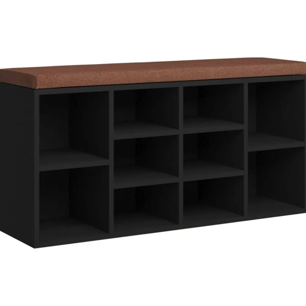 Bankjes*vidaXL Schoenenbank 103x30x48 cm bewerkt hout Zwart
