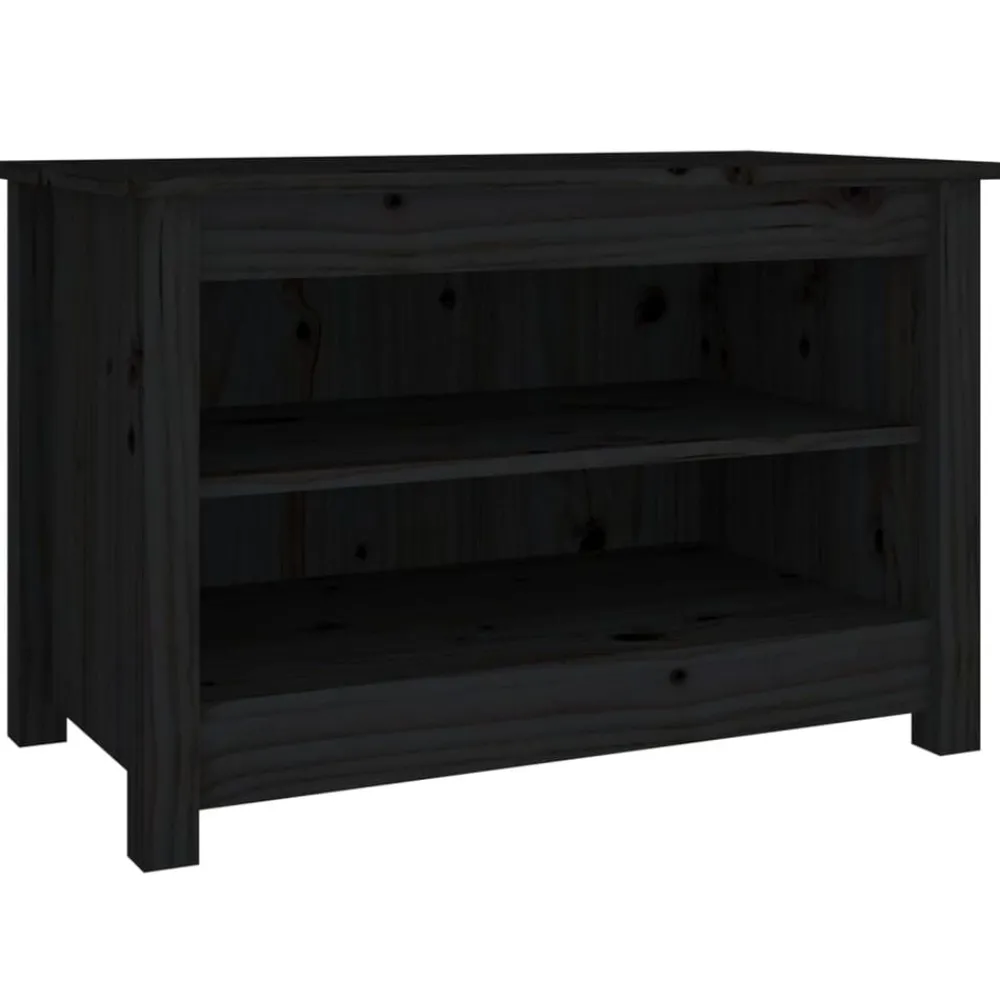 Huishoudelijke Benodigdheden*vidaXL Schoenenbank 70x38x45,5 cm massief grenenhout Zwart