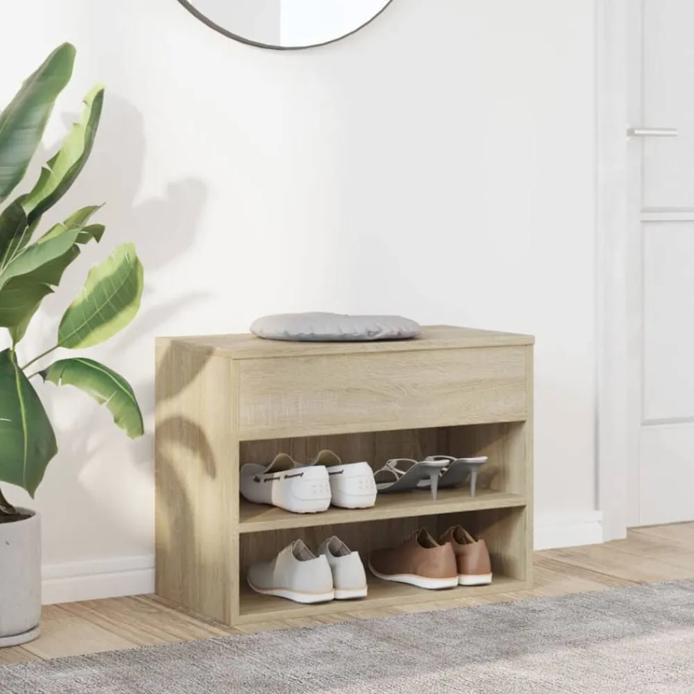 Schoenenbank 60x30x45 cm bewerkt hout kleurig>vidaXL Outlet
