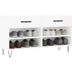 Huishoudelijke Benodigdheden*vidaXL Schoenenbank 102x35x55 cm bewerkt hout Wit