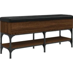 Bankjes*vidaXL Schoenenbank 102x32x45 cm bewerkt hout bruin eikenkleur