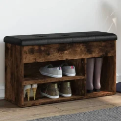 Bankjes*vidaXL Schoenenbank 82x32x45,5 cm bewerkt hout kleurig Gerookt eiken