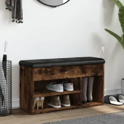 Bankjes*vidaXL Schoenenbank 82x32x45,5 cm bewerkt hout kleurig Gerookt eiken
