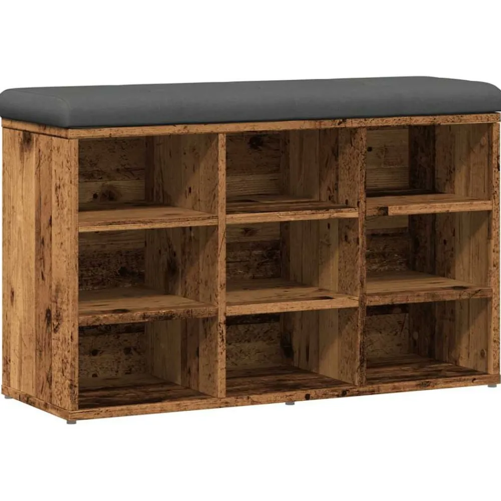 Schoenenbank 82x32x50 cm bewerkt hout kleurig>vidaXL Outlet
