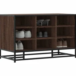 Schoenenbank 84x40x53,5 cm bewerkt hout en metaal bruin eiken>vidaXL Sale