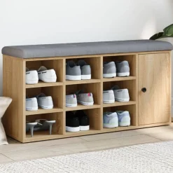 Schoenenbank 102x32x50 cm bewerkt hout kleurig>vidaXL Outlet