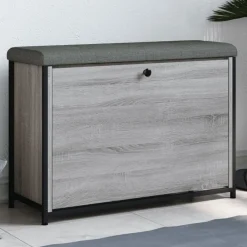 Bankjes*vidaXL Schoenenbankje met klaplade 82x32x56 cm eikenkleur Grijs sonoma