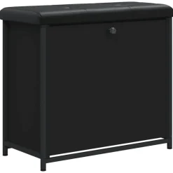 Schoenenbankje met klaplade 62x32x56 cm zwart>vidaXL Clearance