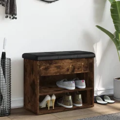 Bankjes*vidaXL Schoenenbankje 62x32x50 cm bewerkt hout kleurig Gerookt eiken