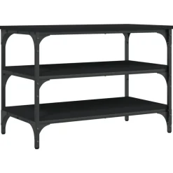 Bankjes*vidaXL Schoenenbankje 70x38,5x49 cm bewerkt hout Zwart