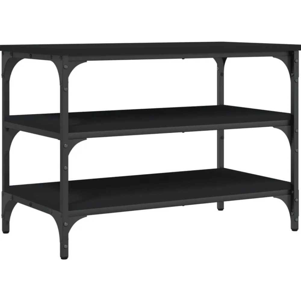 Bankjes*vidaXL Schoenenbankje 70x38,5x49 cm bewerkt hout Zwart