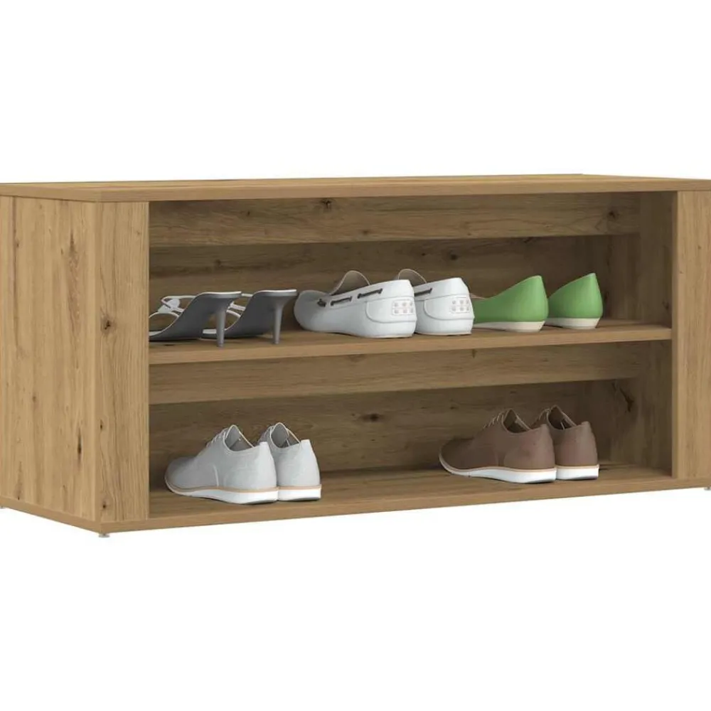 Huishoudelijke Benodigdheden*vidaXL Schoenenbankje 100x35x45 cm bewerkt hout artisanaal eikenkleur artisanaal eikenkleurig