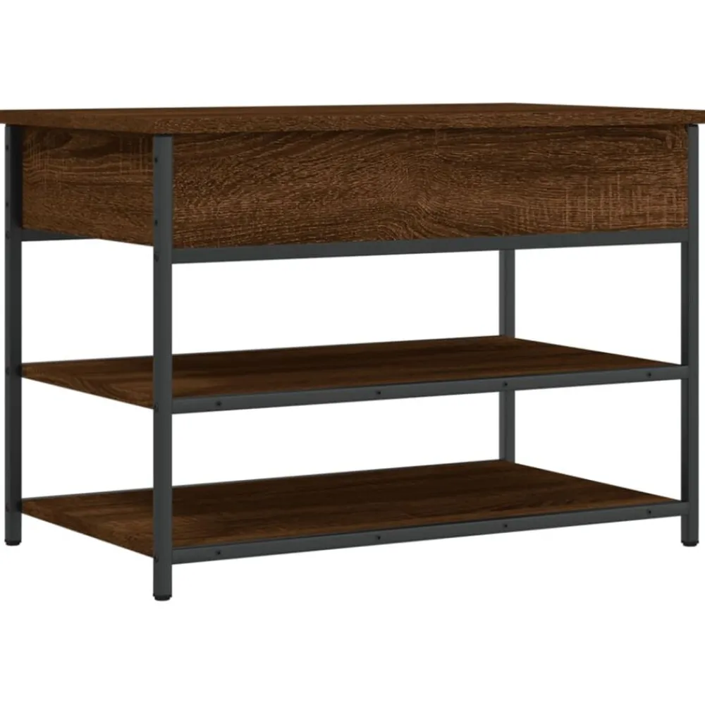 Bankjes*vidaXL Schoenenbankje 70x42,5x50 cm bewerkt hout bruin eikenkleur