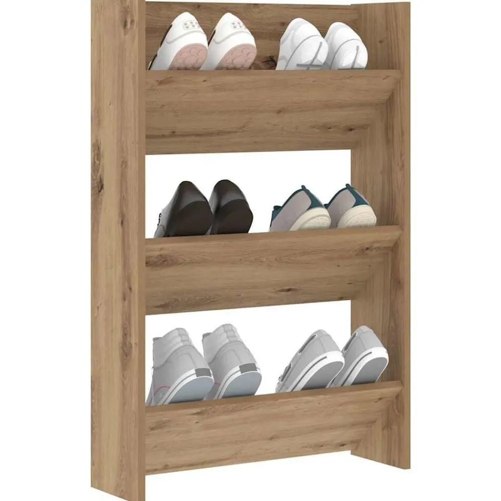 Schoenenkast Artisan Eiken 60 x 18 x 90 cm Bewerkt hout>vidaXL Outlet
