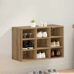 Schoenenkast Artisan Eiken 77,5 x 30 x 51 cm Bewerkt hout>vidaXL Best