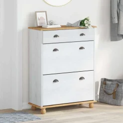Schoenenkast ASKIM 85 x 35 x 108 cm Massief grenenhout>vidaXL New