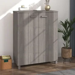 Huishoudelijke Benodigdheden*vidaXL Schoenenkast HAMAR 85x40x108 cm massief grenenhout Lichtgrijs