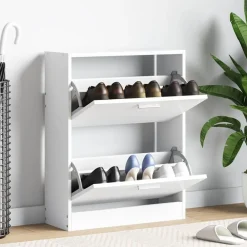 Schoenenkast met 2 vakken hout>vidaXL Online