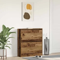 Huishoudelijke Benodigdheden*vidaXL Schoenenkast met plank Oudhout 80 x 21 x 87,5 cm Bewerkt hout Oud hout