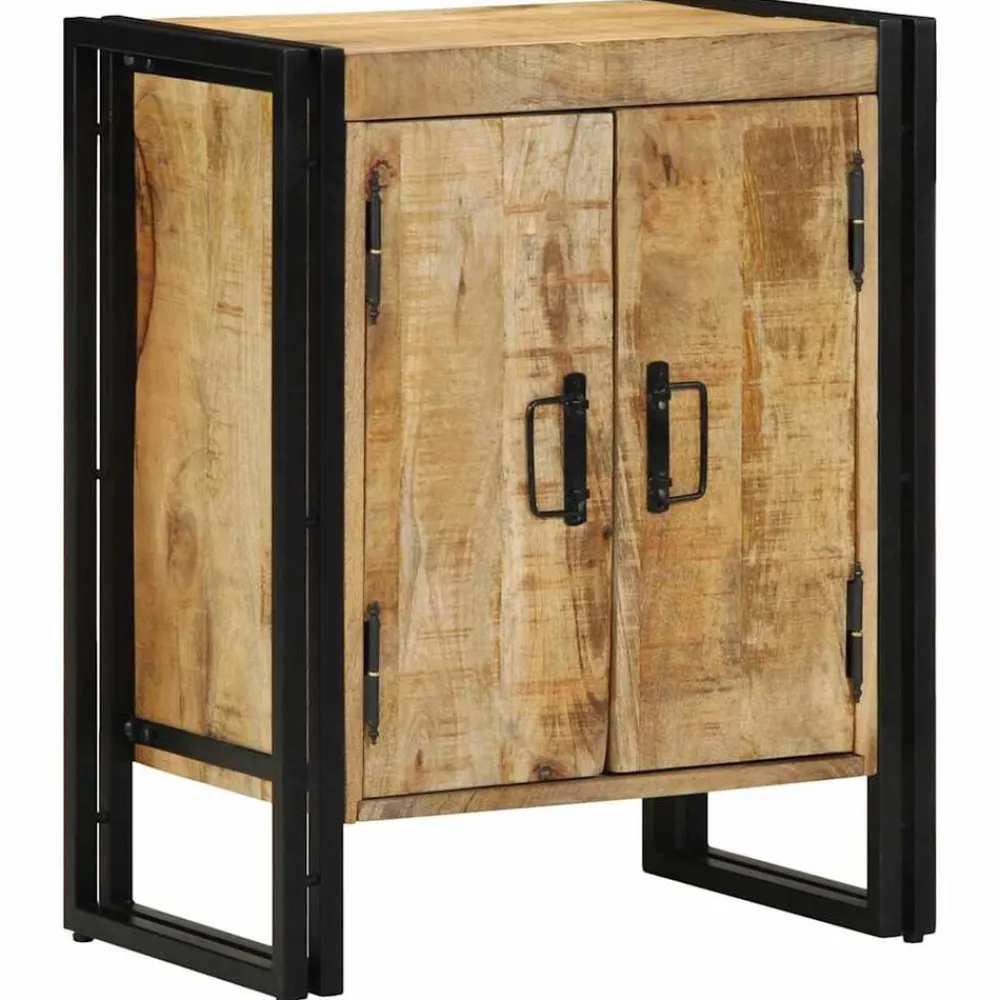 Schoenenkast met plank Bruin 56 x 35 x 70 cm Massief mangohout>vidaXL Clearance