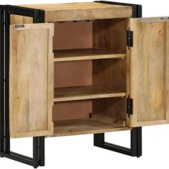 Schoenenkast met plank Bruin 56 x 35 x 70 cm Massief mangohout>vidaXL Clearance