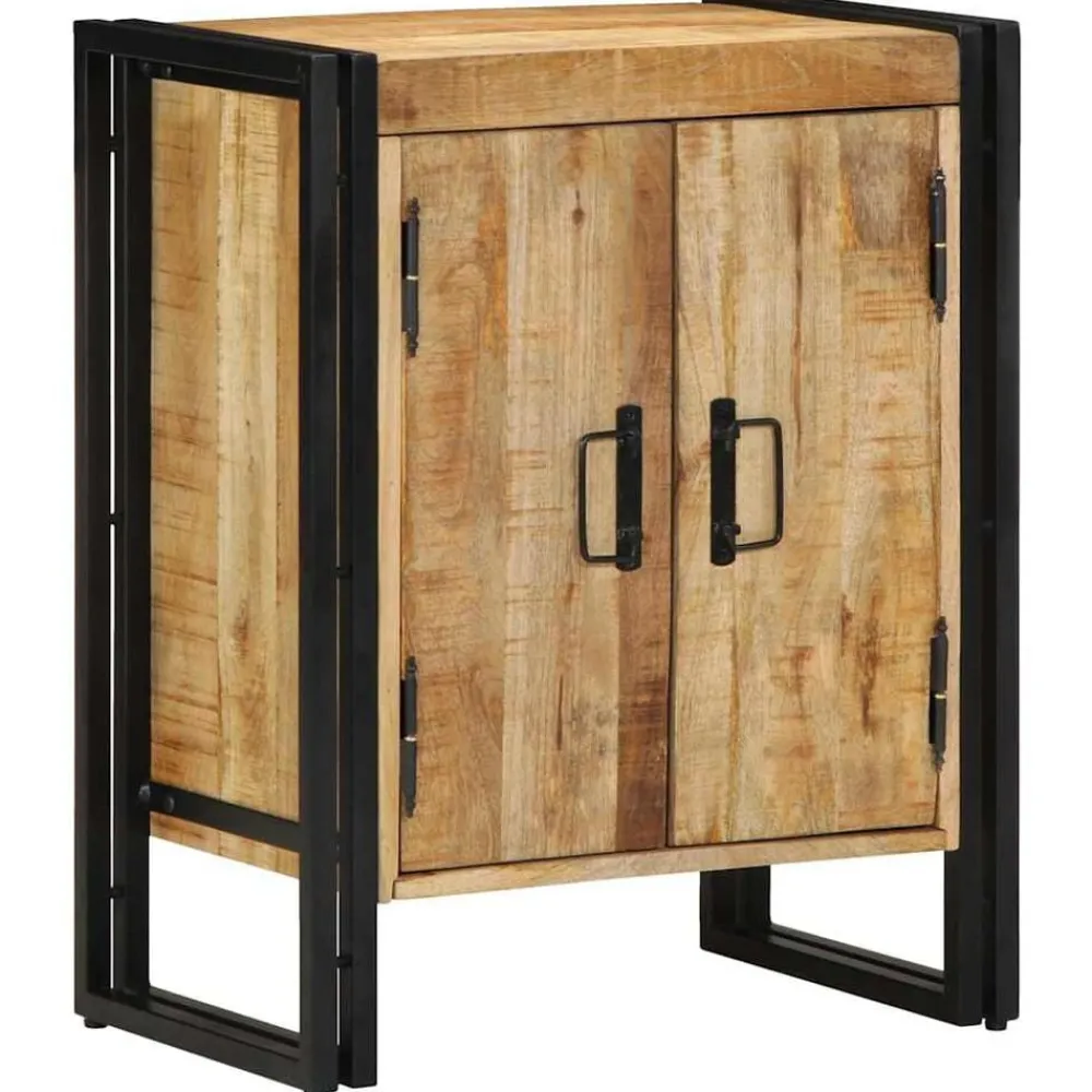Schoenenkast met plank Bruin 56 x 35 x 70 cm Massief mangohout>vidaXL Clearance