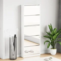 Schoenenkast met spiegel 5-laags 63x17x169,5 cm>vidaXL Online