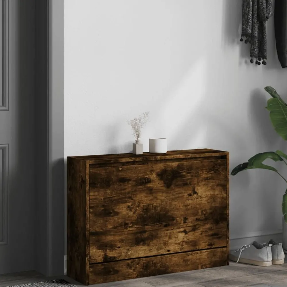 Schoenenkast 80x21x57 cm bewerkt hout kleurig>vidaXL Hot