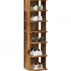 Huishoudelijke Benodigdheden*vidaXL Schoenenkast 28x27x102 cm bewerkt hout kleurig Oud hout