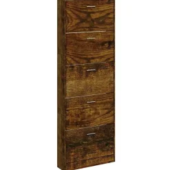 Huishoudelijke Benodigdheden*vidaXL Schoenenkast 59x17x169 cm bewerkt hout kleurig Gerookt eiken
