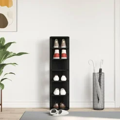 Huishoudelijke Benodigdheden*vidaXL Schoenenkast 25x27x102 cm bewerkt hout kleur Zwart eiken
