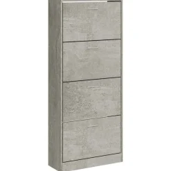 Huishoudelijke Benodigdheden*vidaXL Schoenenkast 63x24x147 cm bewerkt hout Betongrijs
