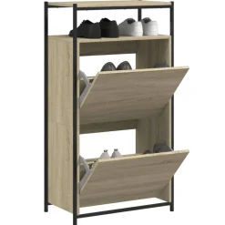 Huishoudelijke Benodigdheden*vidaXL Schoenenkast 60x34x112 cm bewerkt hout kleurig Sonoma eiken
