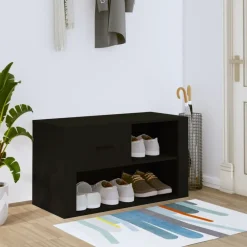 Huishoudelijke Benodigdheden*vidaXL Schoenenkast 80x35x45 cm bewerkt hout Zwart