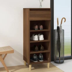 Huishoudelijke Benodigdheden*vidaXL Schoenenkast 40x36x105 cm bewerkt hout bruin eikenkleur