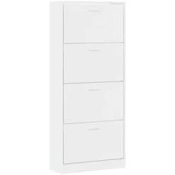 Huishoudelijke Benodigdheden*vidaXL Schoenenkast 63x24x147 cm bewerkt hout Hoogglans wit
