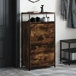 Huishoudelijke Benodigdheden*vidaXL Schoenenkast 60x34x112 cm bewerkt hout kleurig Gerookt eiken