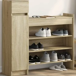 Schoenenkast 100,5x28x100 cm bewerkt hout kleurig>vidaXL Sale