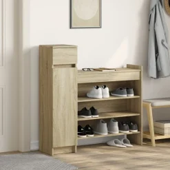 Schoenenkast 100,5x28x100 cm bewerkt hout kleurig><noscript><img width=