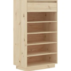 Huishoudelijke Benodigdheden*vidaXL Schoenenkast 60x34x105 cm massief grenenhout Naturel